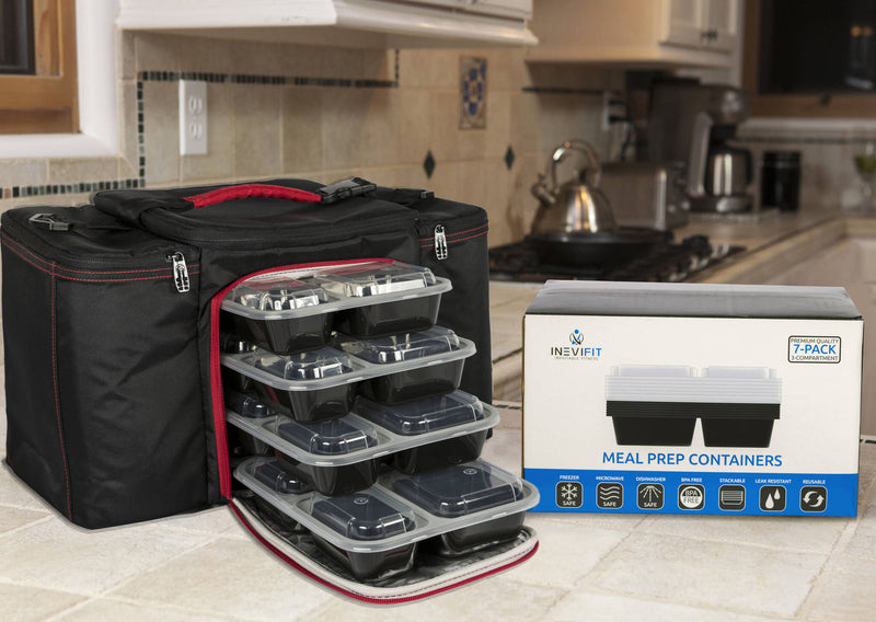 INEVIFIT | Meal Prep Containers 36 oz. 3-Compartment