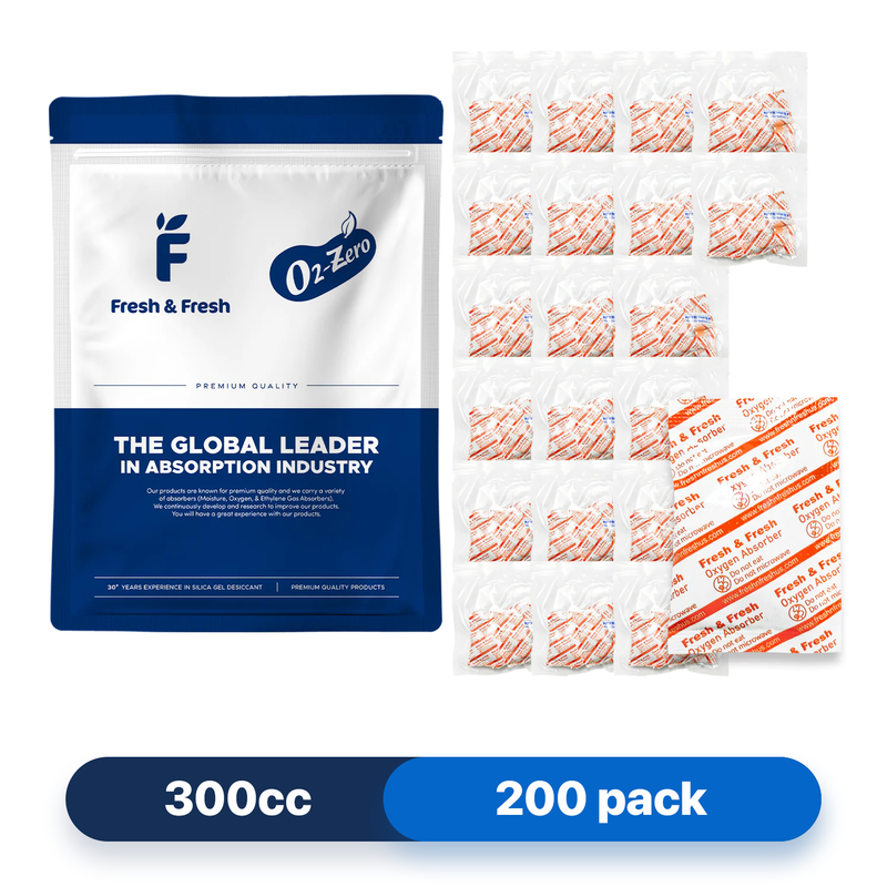 300cc Premium Oxygen Absorbers - 200 Packets (10 Packets / Bag)