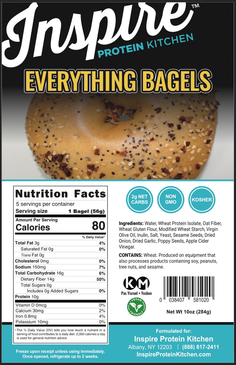 Inspire Protein Kitchen Bagels, 10oz (284g)