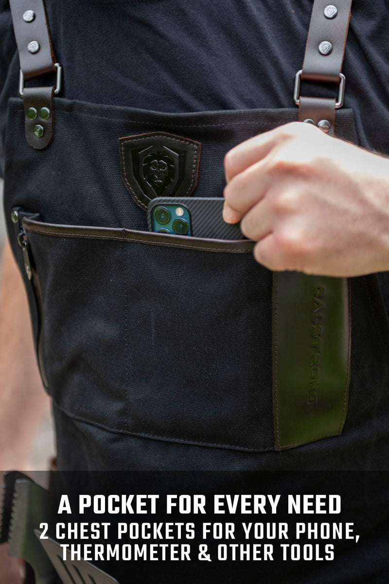 BBQ Apron |  Heavy-Duty Waxed Canvas | Professional Chef's Kitchen Apron | Dalstrong ©