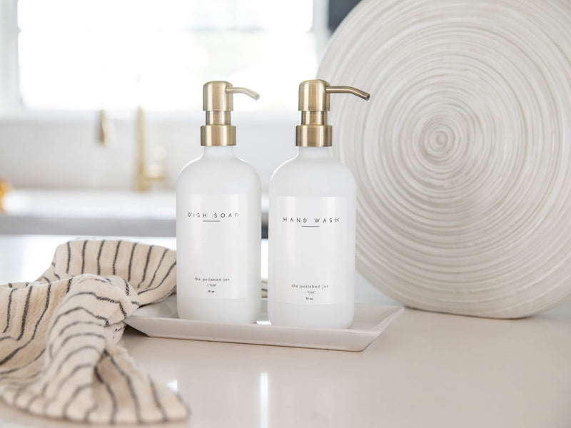 Soap Dispenser and Tray Set For The Kitchen