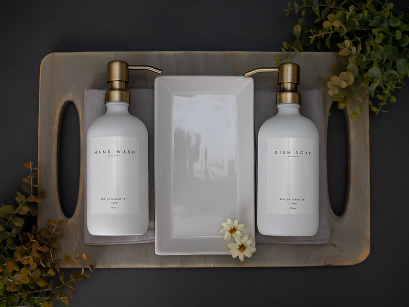 Soap Dispenser and Tray Set For The Kitchen