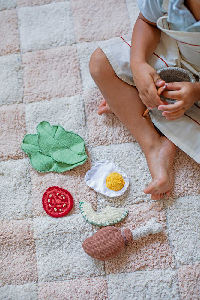 WASHABLE RUG KITCHEN TILES ROSE