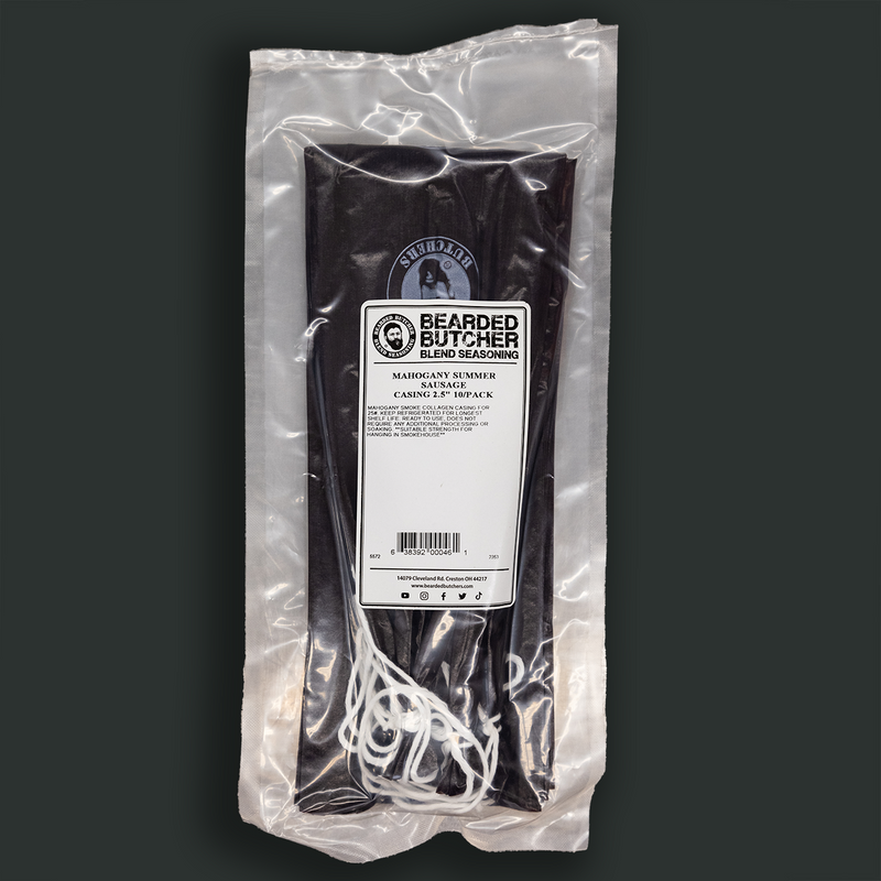 Case of 12 - 10 packs of Mahogany Summer Sausage Casings Pack 2.5
