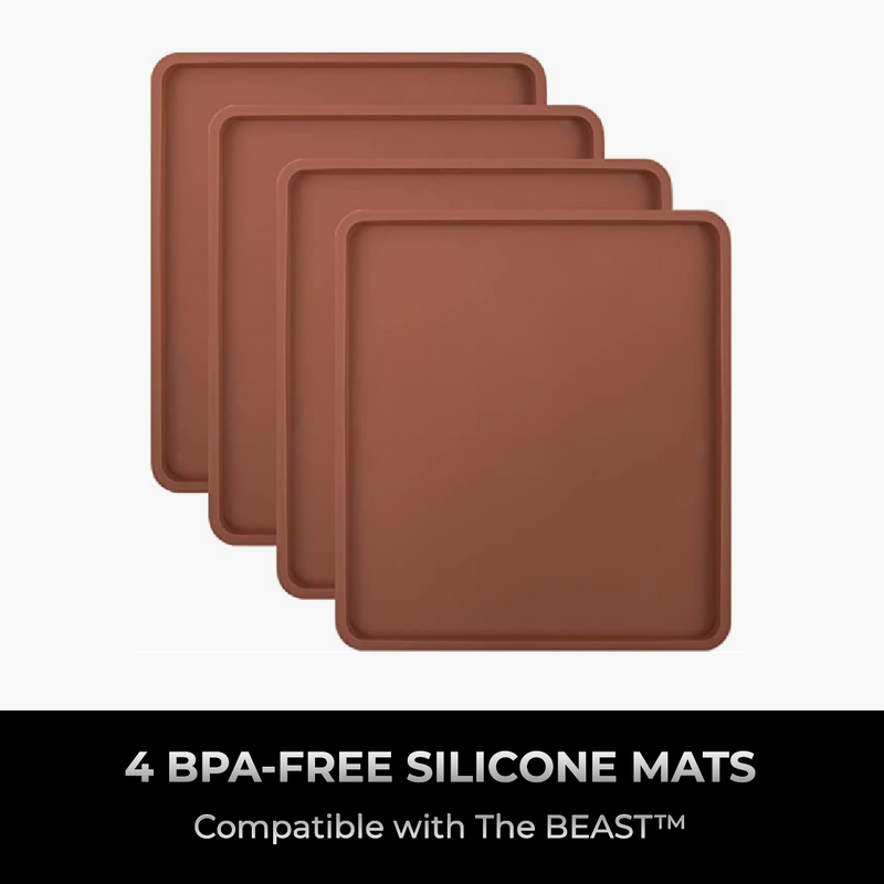 Dehydrator Fruit Leather Mats (Brown, 4 Pack)