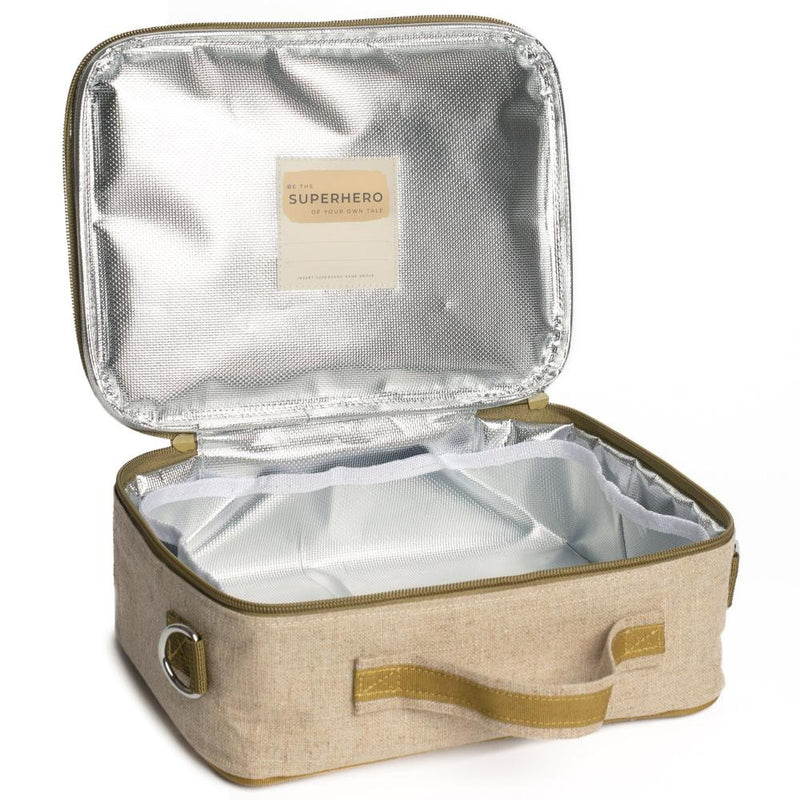 SoYoung Insulated Lunch Bag - Toxin Free Lining, Washable Linen Outer