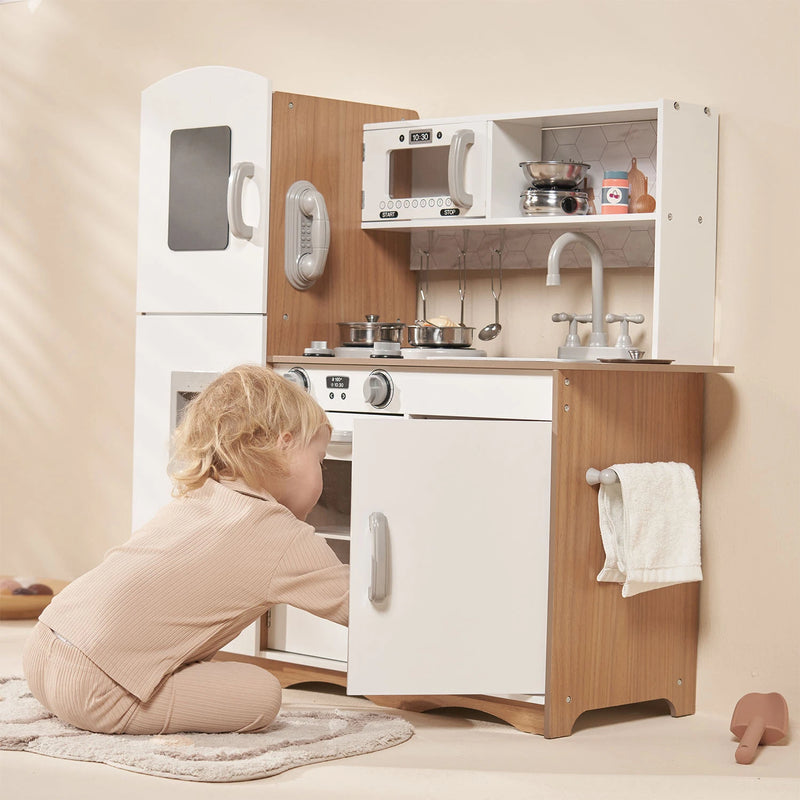Signature Modern Wooden Play Kitchen - White