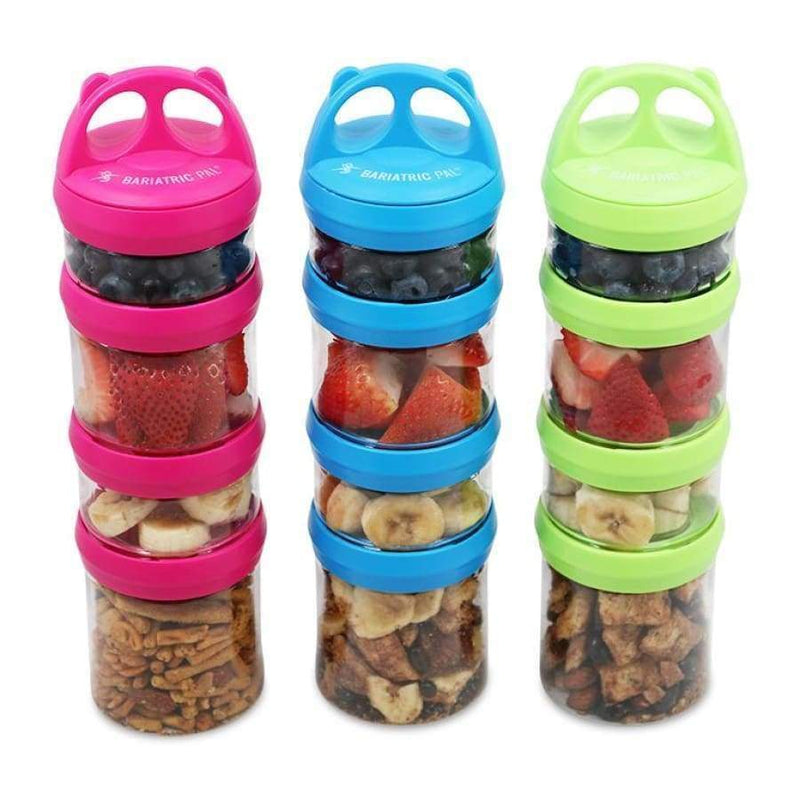 4 Compartment Twist Lock, Stackable, Leak-Proof, Food Storage, Snack Jars & Portion Control Lunch Boxby BariatricPal - Variety Pack