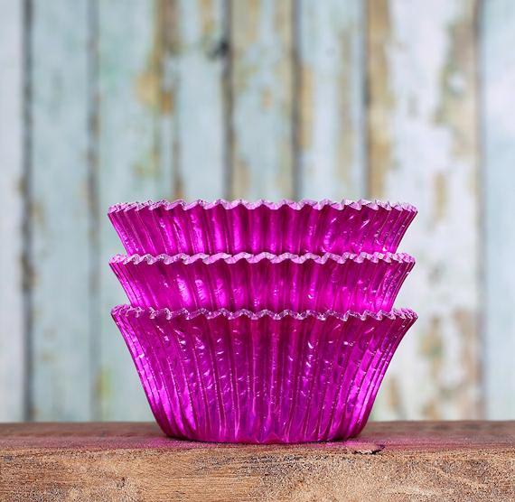Bulk Cupcake Liners: Hot Pink Foil