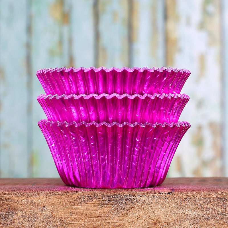 Bulk Cupcake Liners: Hot Pink Foil
