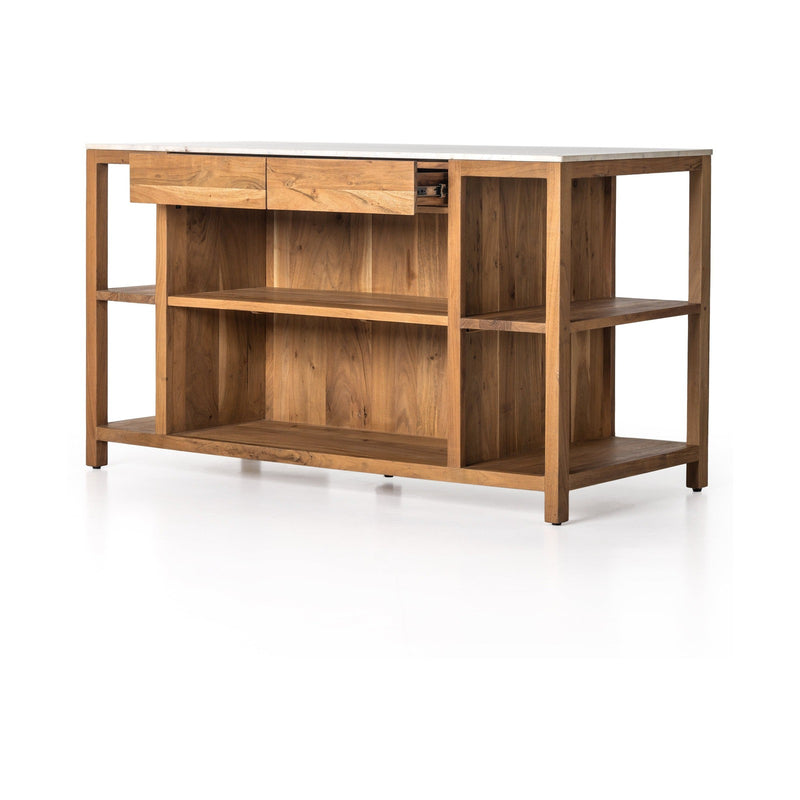 Four Hands Indira Kitchen Island-Smoked Acacia MDP