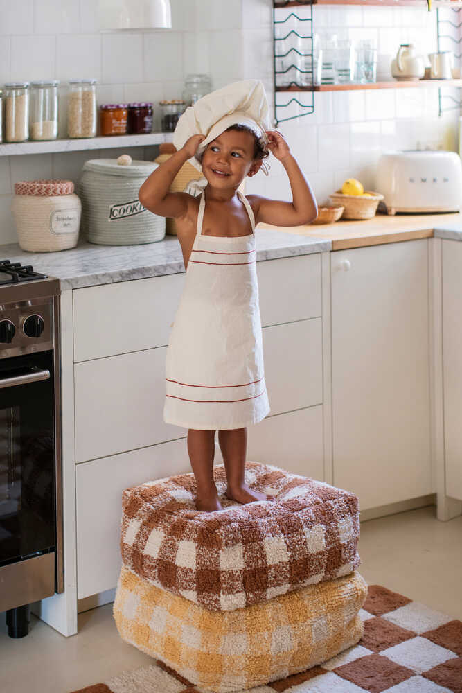 WASHABLE RUG KITCHEN TILES TOFFEE