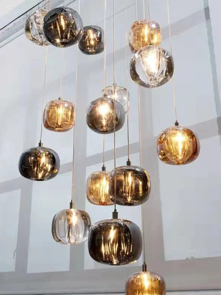 Afralia™ Nordic Crystal Ceiling Chandelier LED Light for Living Room, Bedroom, Dining Room, Kitchen