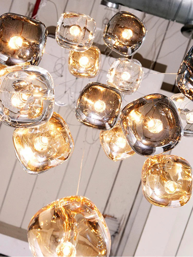 Afralia™ Nordic Crystal Ceiling Chandelier LED Light for Living Room, Bedroom, Dining Room, Kitchen