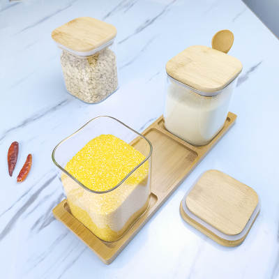 Bamboo & Glass Trio Set