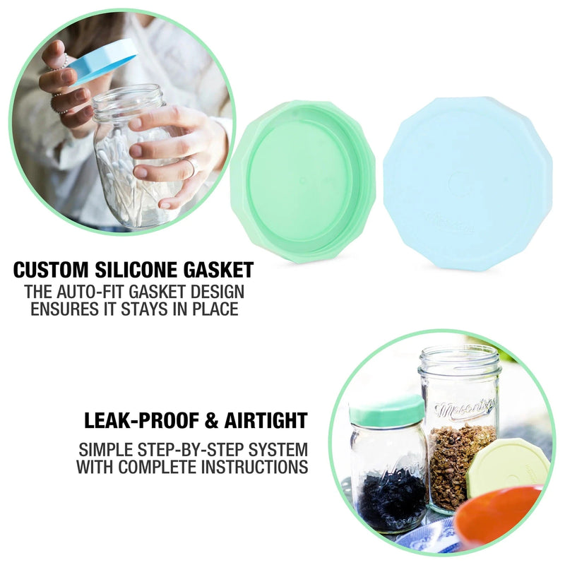 Masontops FOUR COLOUR Tough Top Airtight Lids - WIDE MOUTH