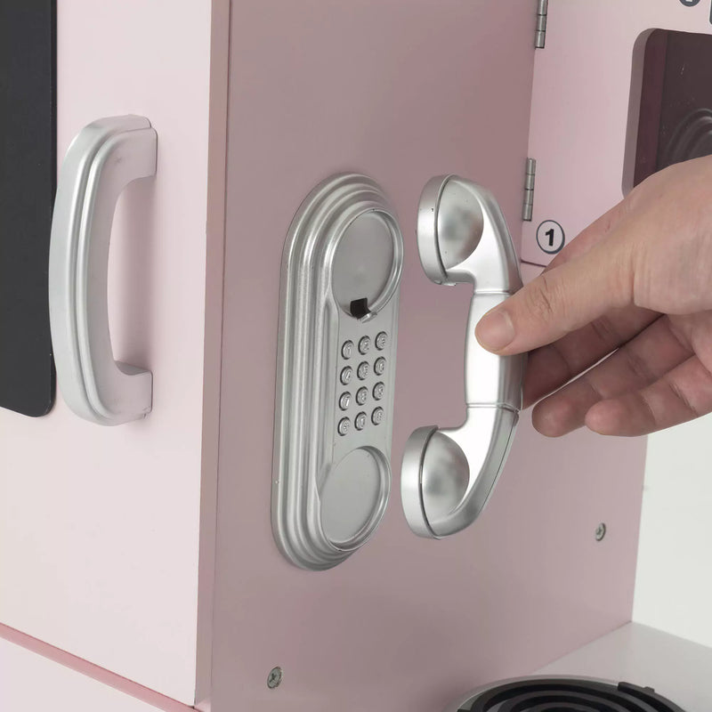 Deluxe Pink Wooden Play Kitchen with Accessories