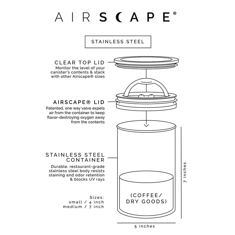 Airscape Vacuum 1Kg Coffee Container Storage