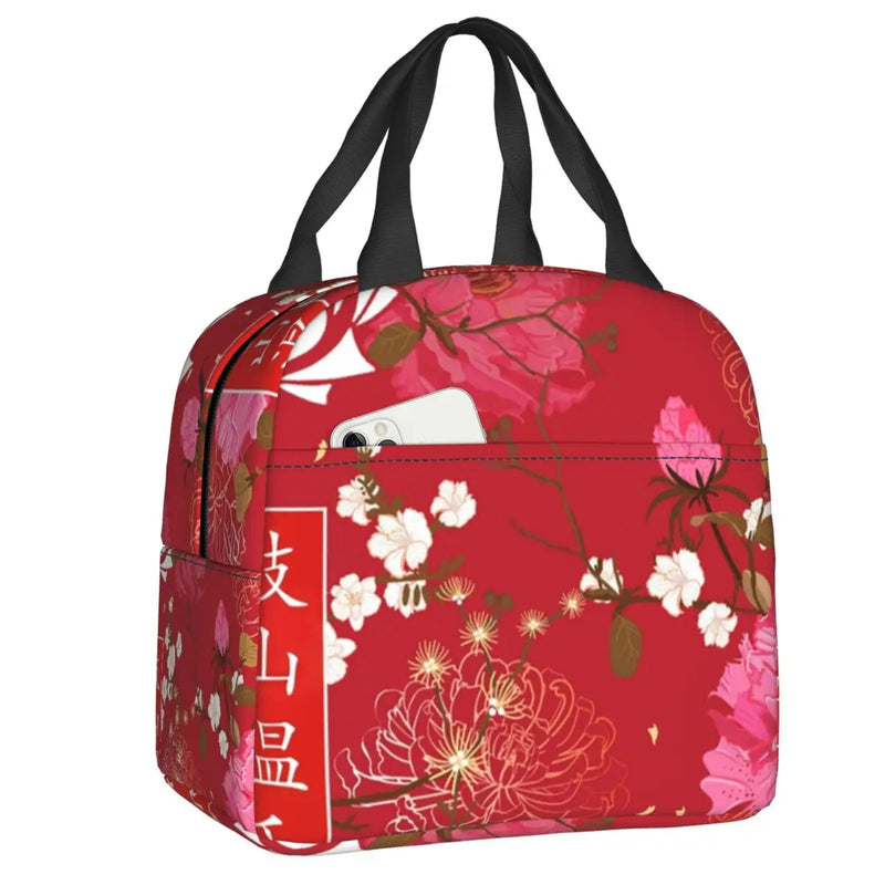 Japanese-theme Floral Insulated Lunch Bag Collection