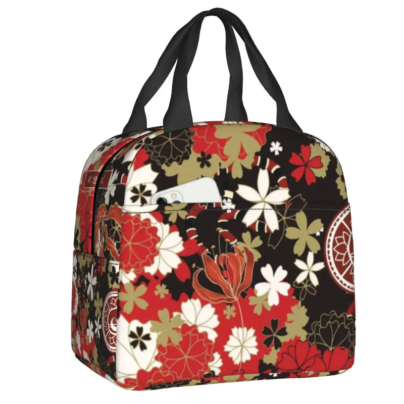 Japanese-theme Floral Insulated Lunch Bag Collection