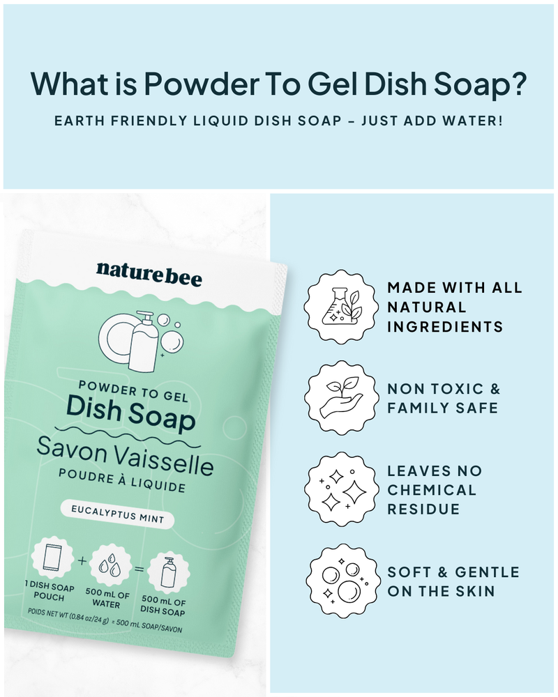 Powder to Gel Kitchen Dish Soap Scent Variety Pack | Nature Bee