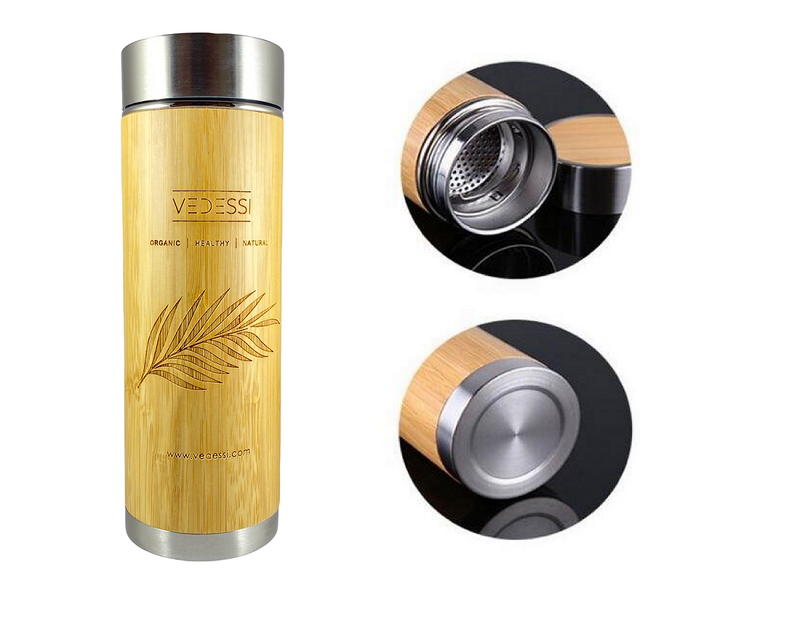 Bamboo Tumbler with Strainer