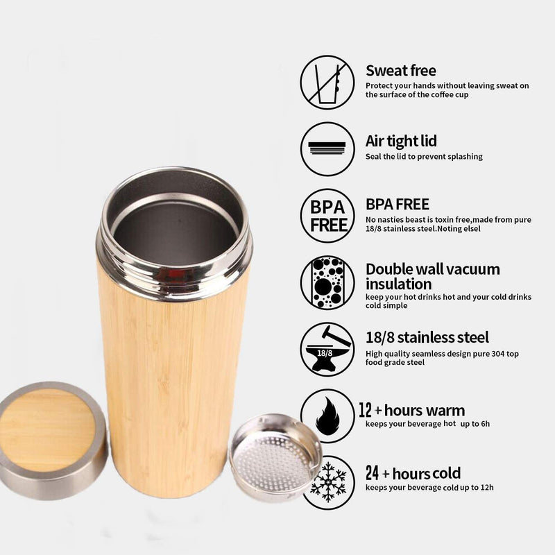 Bamboo Tumbler with Strainer