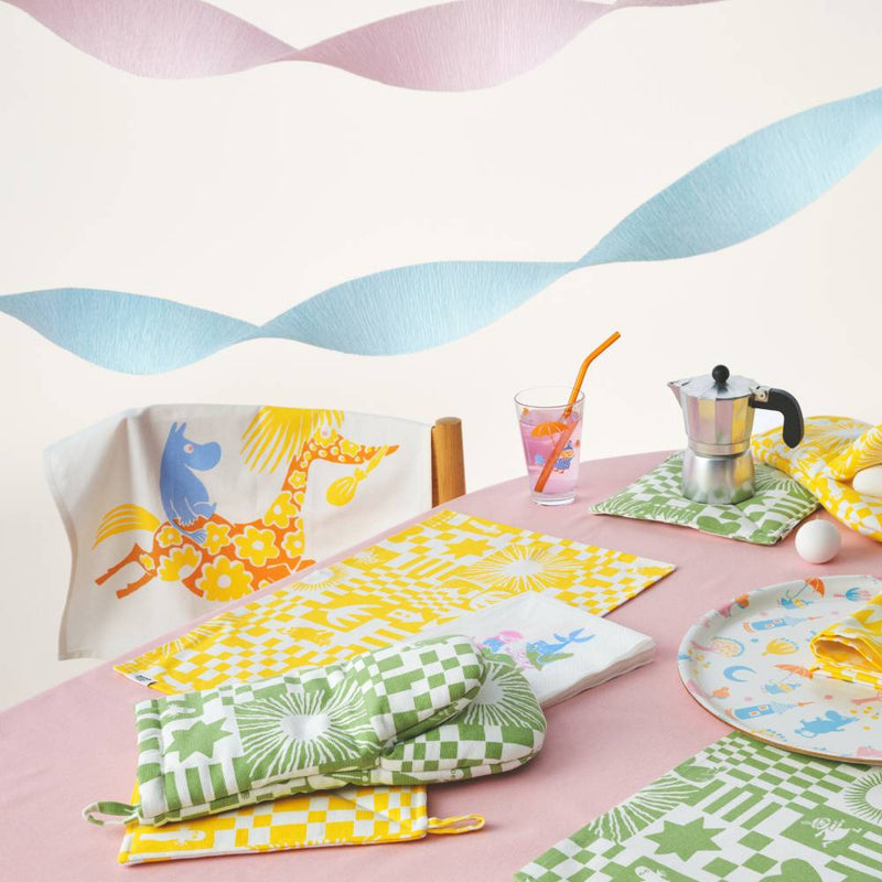 Moomin Party Kitchen Towel Yellow 2-Set
