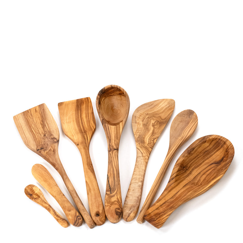 Artisan-Crafted Olive Wood Kitchen Utensils - Aesthetic, Sustainable & Antibacterial