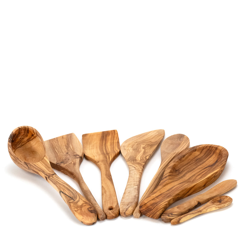 Artisan-Crafted Olive Wood Kitchen Utensils - Aesthetic, Sustainable & Antibacterial