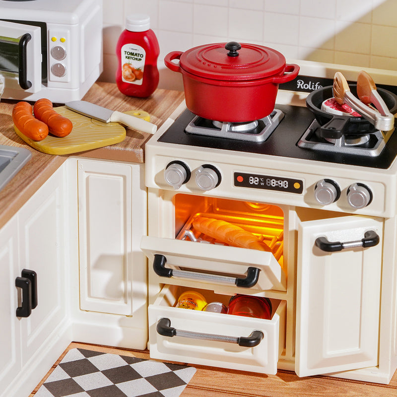 Rolife Happy Meals Kitchen DIY Miniature House DW008