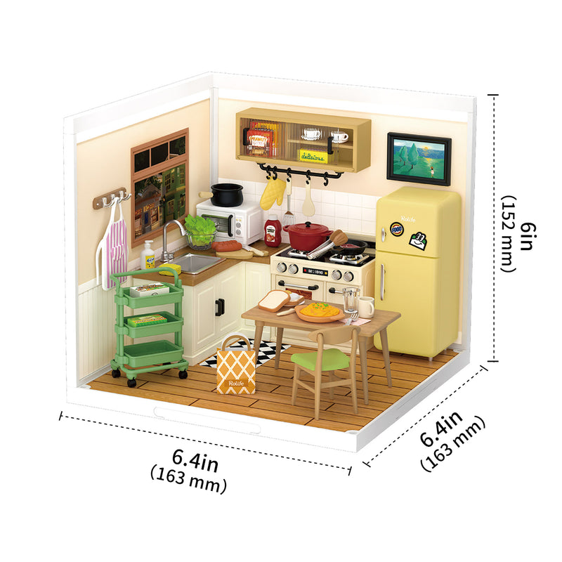 Rolife Happy Meals Kitchen DIY Miniature House DW008
