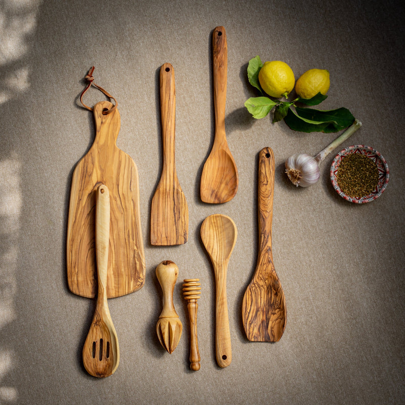 Curated Olive Wood Kitchen Set | Gift Box for the Foodie | Hand Carved from Bethlehem