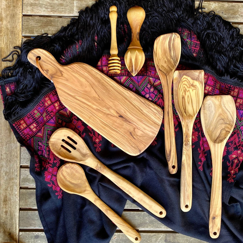 Curated Olive Wood Kitchen Set | Gift Box for the Foodie | Hand Carved from Bethlehem