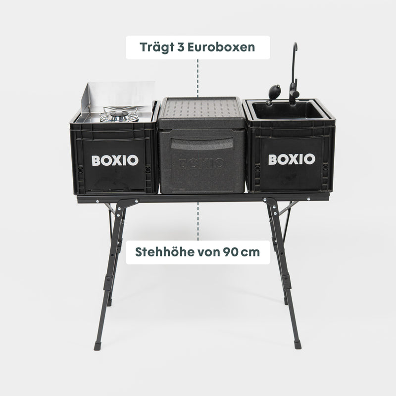 Mobile outdoor kitchen with standing height I BOXIO KITCHEN PLUS