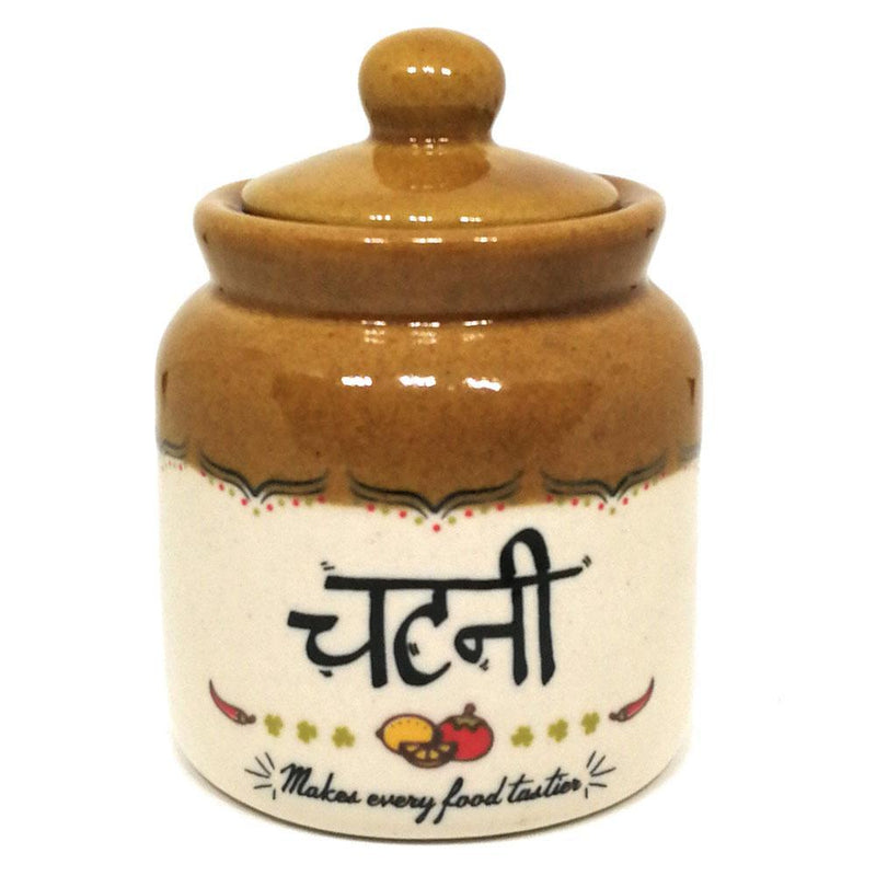 Chutney Jar - Traditional Indian Bharni Style Ceramic Chutney Jars