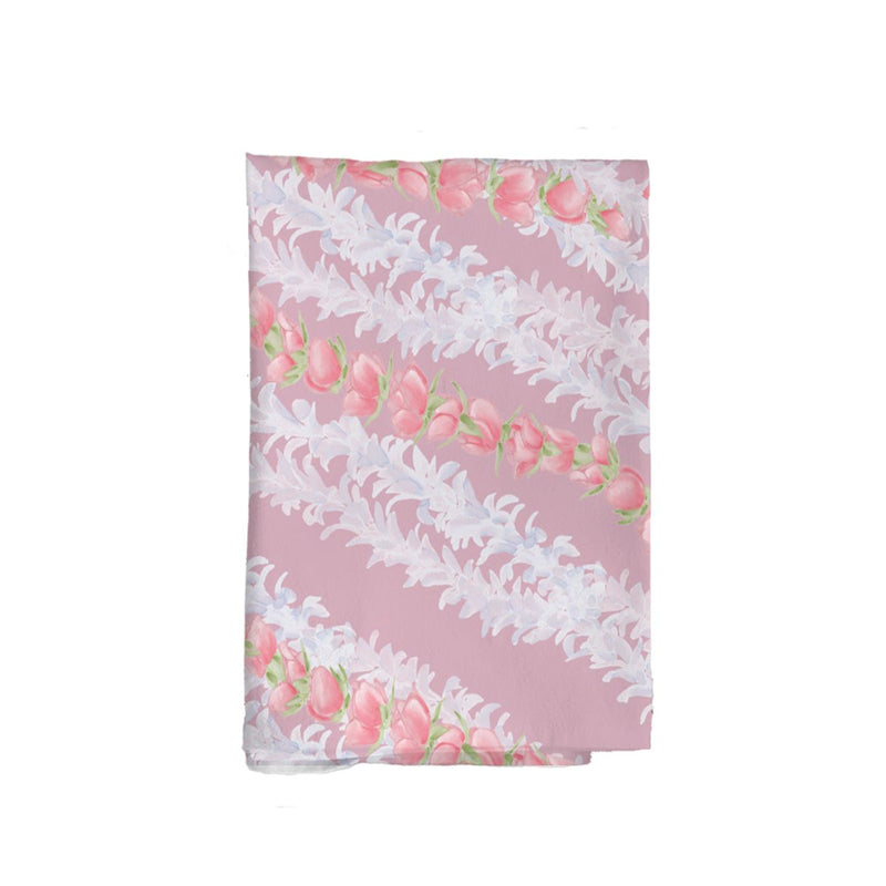 Red Rose Lei Flour Sack Kitchen Towel